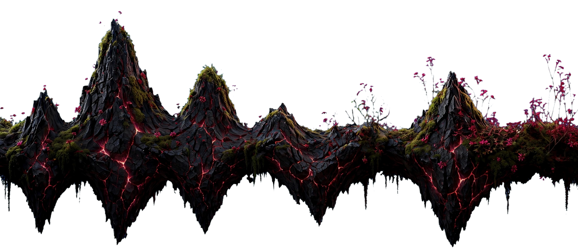 Volcanic Obsidian Mountain Ridge